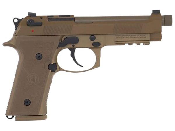 beretta m9a4 semi automatic pistol 9mm luger 51 barrel 15 round flat dark