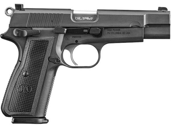 fn high power semi automatic pistol 9mm luger 47 barrel 17 round black