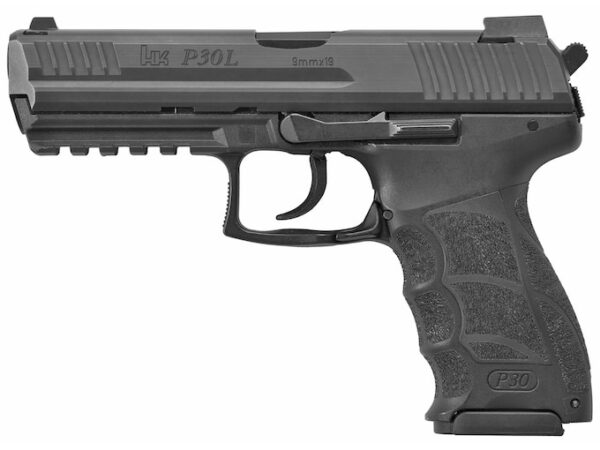 hk p30l v3 semi automatic pistol 9mm luger 445 barrel 17 round black