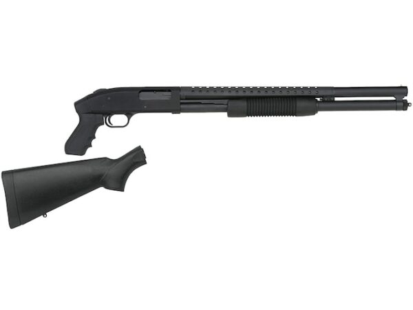 mossberg 500 12 gauge pump action shotgun 20 barrel black and black pistol grip