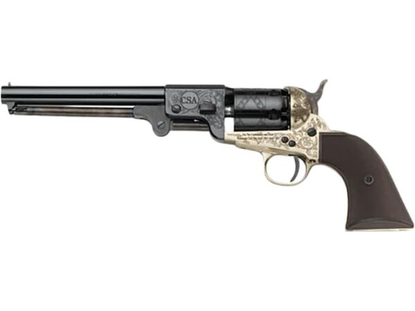 pietta 1851 csa commemorative brass black powder revolver 44 caliber 75