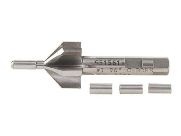 ptg 96 degree piloted barrel counterbore with 22 caliber to 6mm 4 pilot set