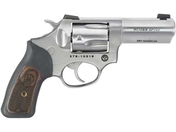 Ruger SP101 Revolver 357 Magnum 3" Barrel 5-Round Stainless Black/Brown