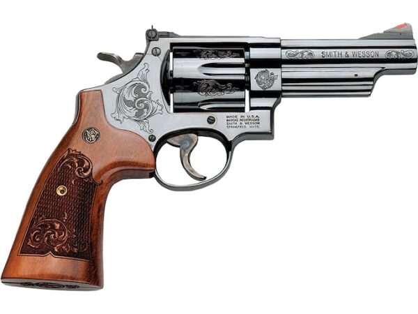 Smith & Wesson Model 29 Revolver 44 Remington Magnum 4" Barrel 6-Round Engraved Blued Wood