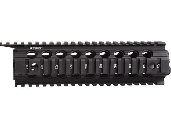 troy industries 9 enhanced drop in battle rail 2 piece quad rail handguard