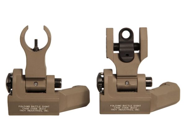 troy industries offset flip up battle sight set hk style front round rear